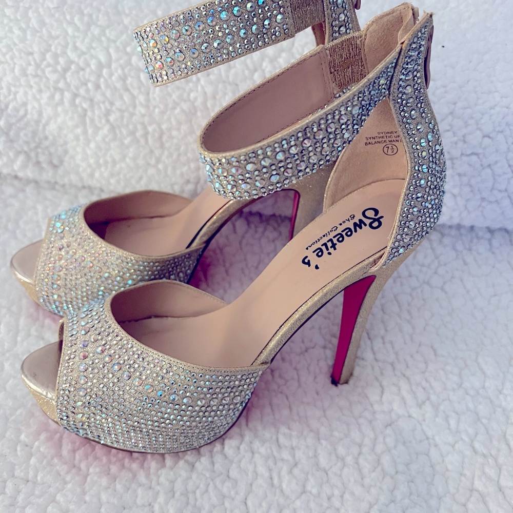 Prom, party height heel shoes
